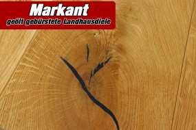 Landhausdiele Eiche markant, gebrstet, natur-gelt