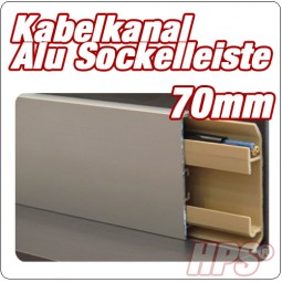 Alu Sockelleisten 70mm Kabelkanal Stck 270cm