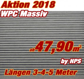 WPC Massivdiele Premium Hellgrau - Aktion 2018