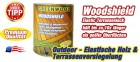 Mit Woodshield versiegeln Sie Holzterrassen, bis zu 10x länger haltbar als geölte Holzterrassen.